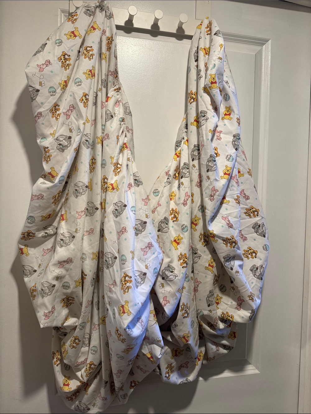 Kids White Winnie the Pooh Crib Sheets x 2